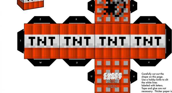 Раскраска Майнкрафт Динамит TNT в ярких цветах