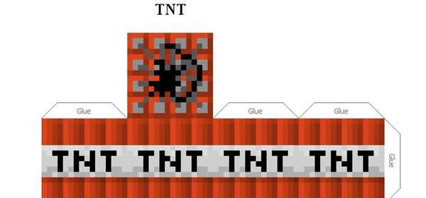 Раскраска Майнкрафт Динамит TNT в ярких цветах