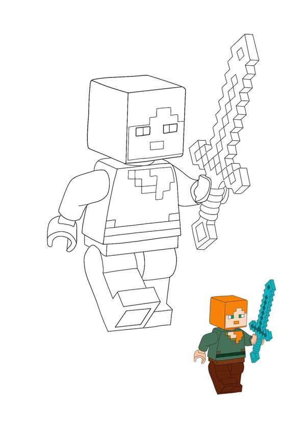 Раскраска МайнКrafт Веселые Аventures в Мире Minecraft