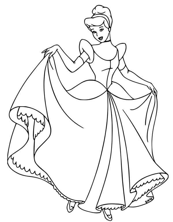Принцессы Disney раскраски Золушка