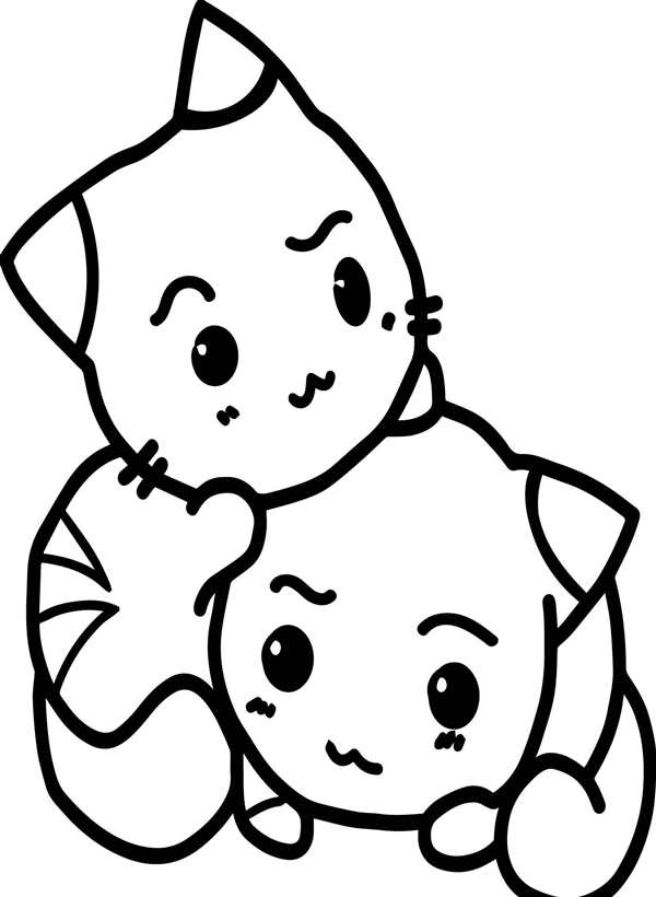 Раскраска. Котики
