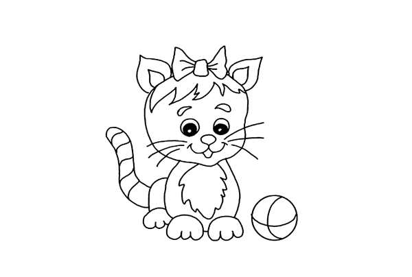Раскраска Маленький котёнок