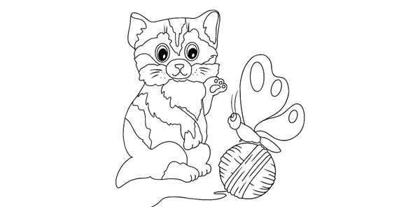 Кошки. Раскраска