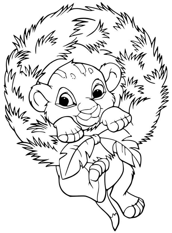 Король Симба раскраска