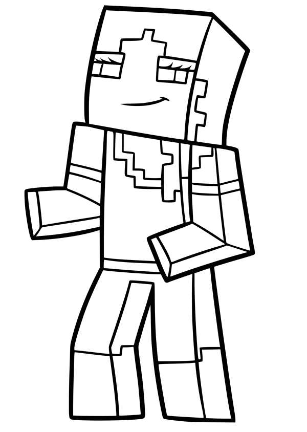 Раскраска Minecraft Стив
