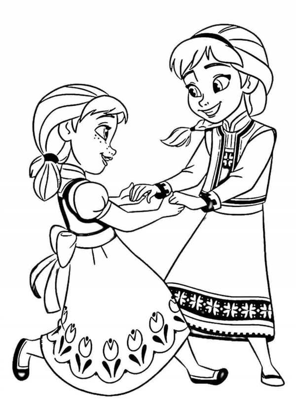 Раскраска Малышка Эльза