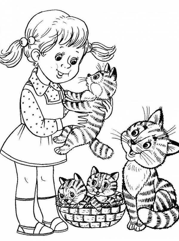 Котенок раскраска для детей