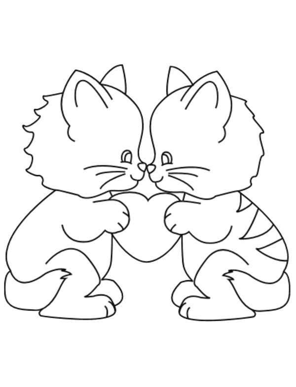 Кошка с котенком раскраска для детей