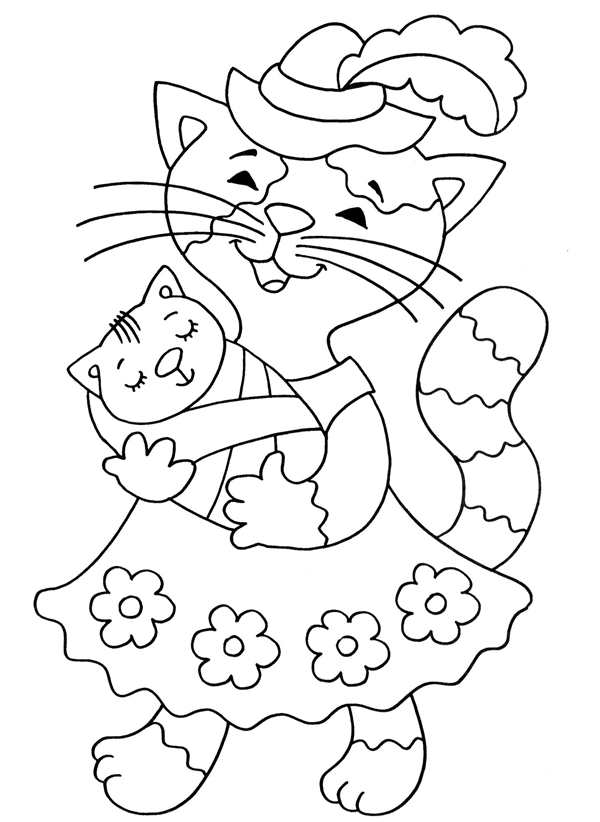 Рисунок котенка для раскрашивания