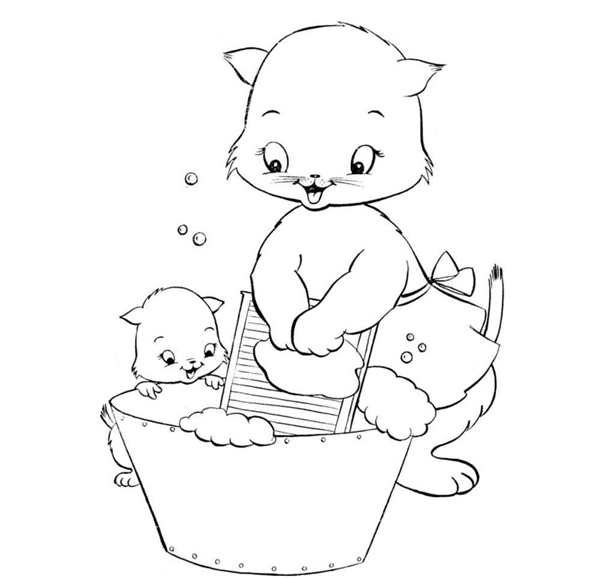 Кошки. Раскраска