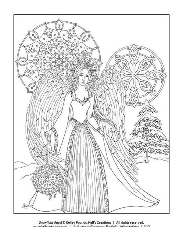 Creative haven Elegant Angels Coloring book
