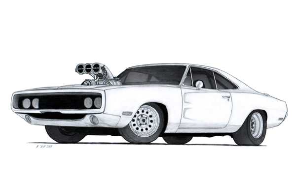 Раскраска Челленджер dodge Challenger