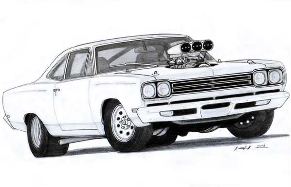 Раскраска Челленджер dodge Challenger