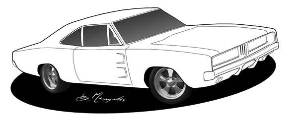 Dodge Charger 1969 раскраска