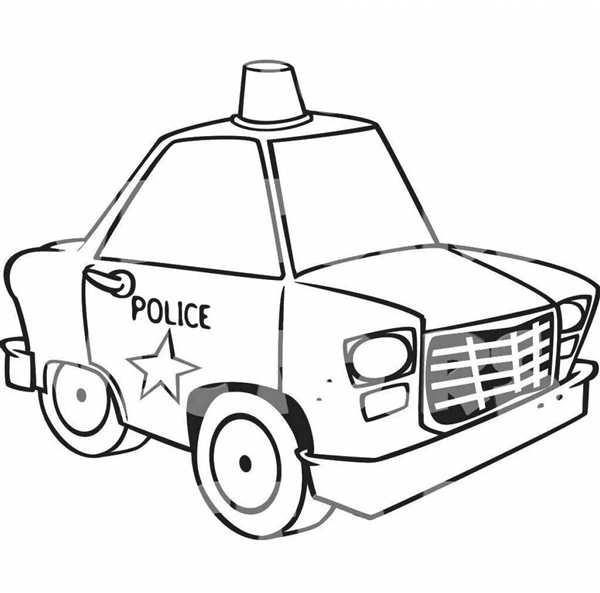 Раскраска машинки полиция