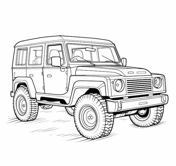 Раскраска Машина Джип веселье и творчество для детей