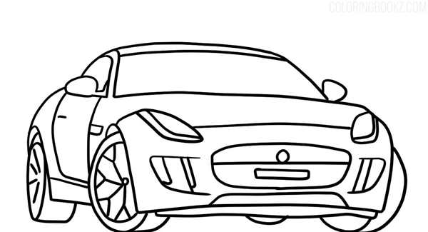 Раскраска автомобиль Ягуар