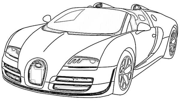 Раскраска Машины Bugatti Веселье иCreativity для Детей