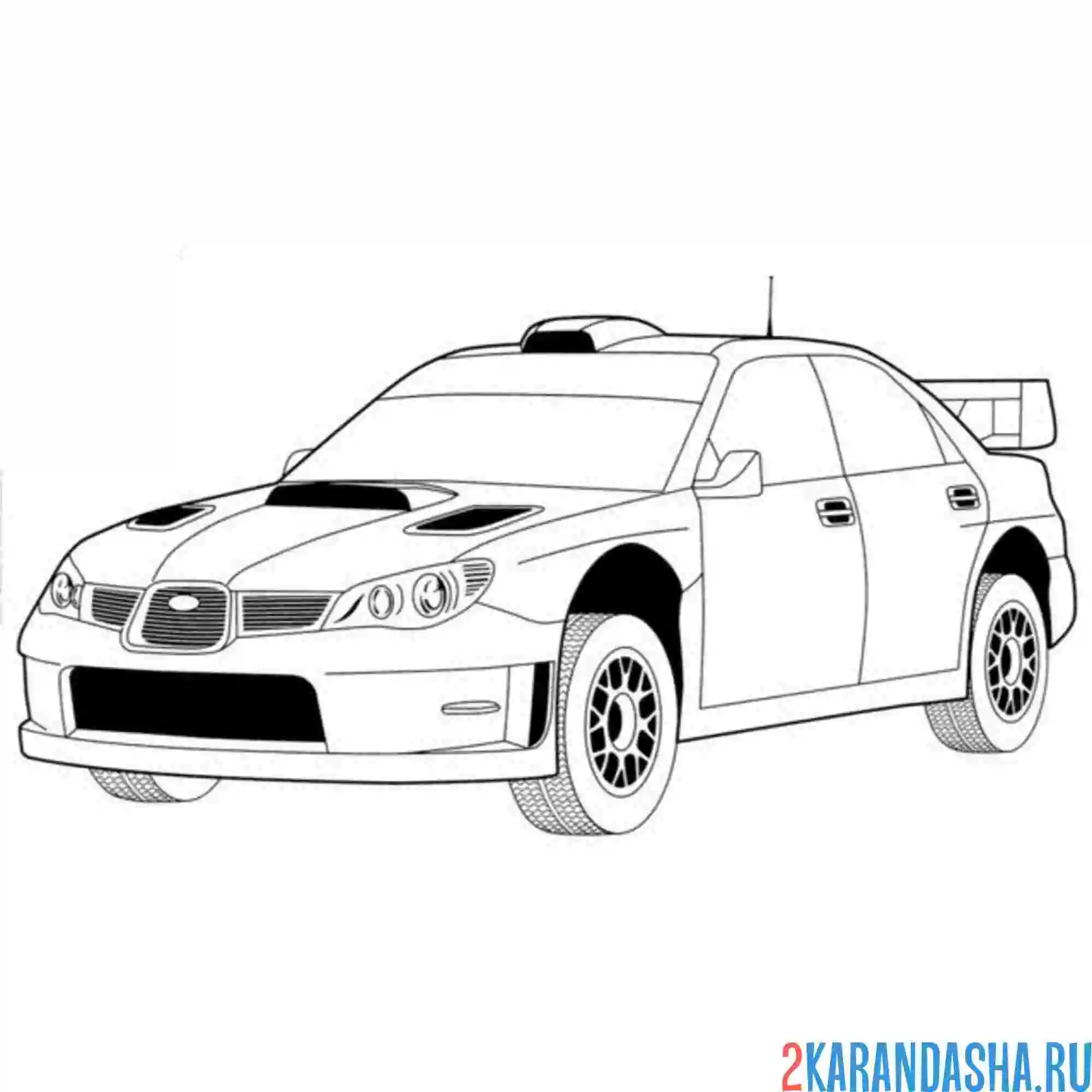 Раскраска Субару Импреза WRX STI