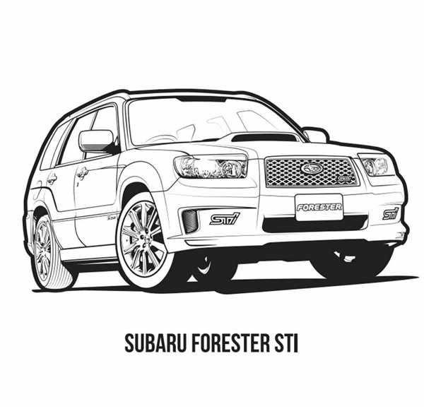 Раскраска Субару Импреза WRX STI