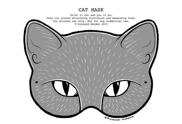 Маска кота раскраска