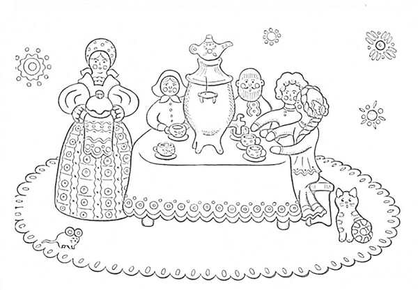 Масленица рисунок для раскрашивания