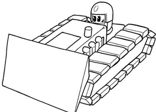 Трактор гусеничный ДТ-75 раскраска
