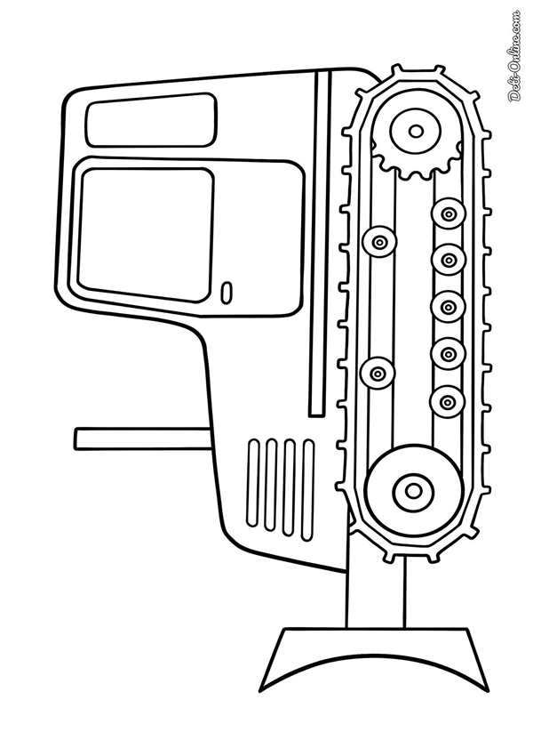 Трактор гусеничный ДТ-75 раскраска