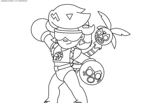 Мортис Brawl Stars раскраска