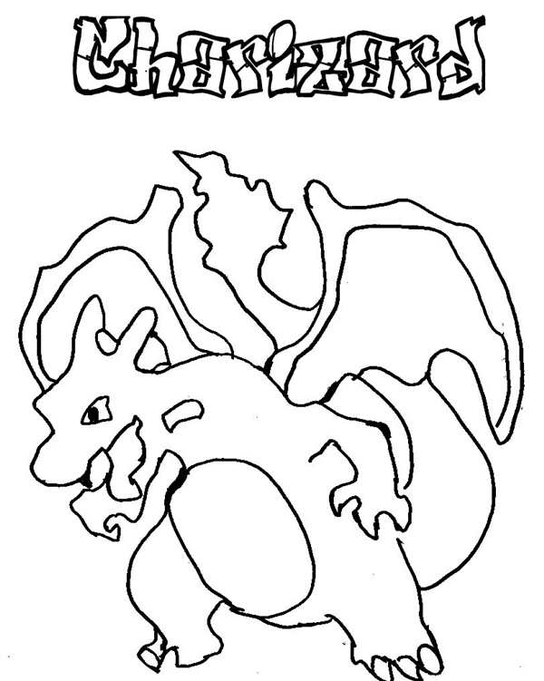 Pokemon Чаризард раскраска