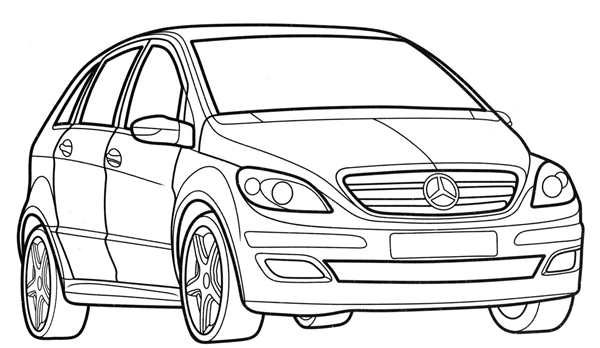 Раскраска Мерседес c63 AMG