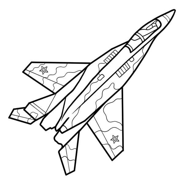 Военный истребитель раскраска