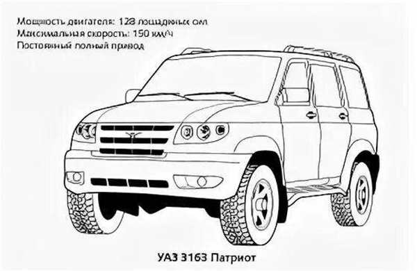 Раскраска автомобиль УАЗ Буханка