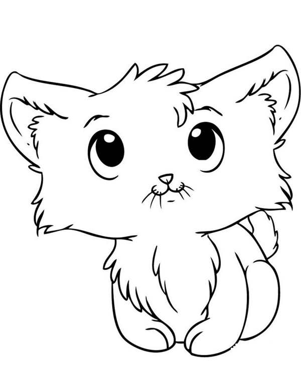 Рисунок кошки для раскрашивания