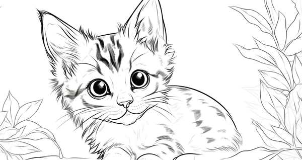 Раскраска Кошачья семья