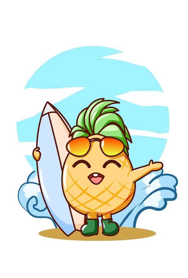 {Pineapple cartoon}