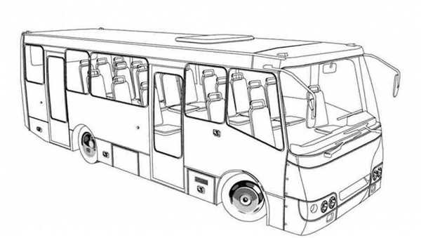 Автобус раскраска для детей