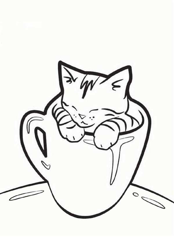 Раскраски милых котиков