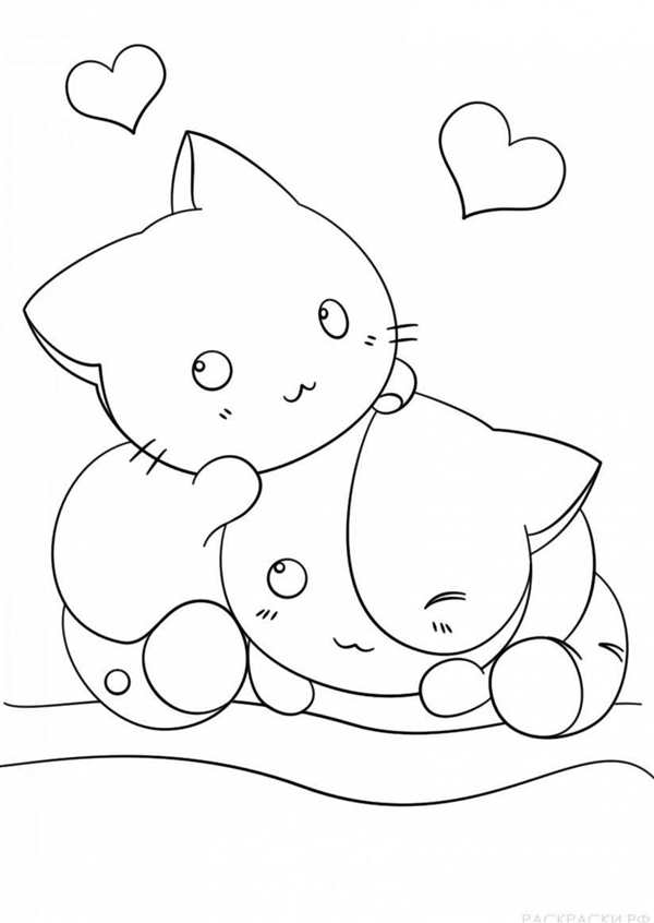 Котик Пушин раскраска наклейки