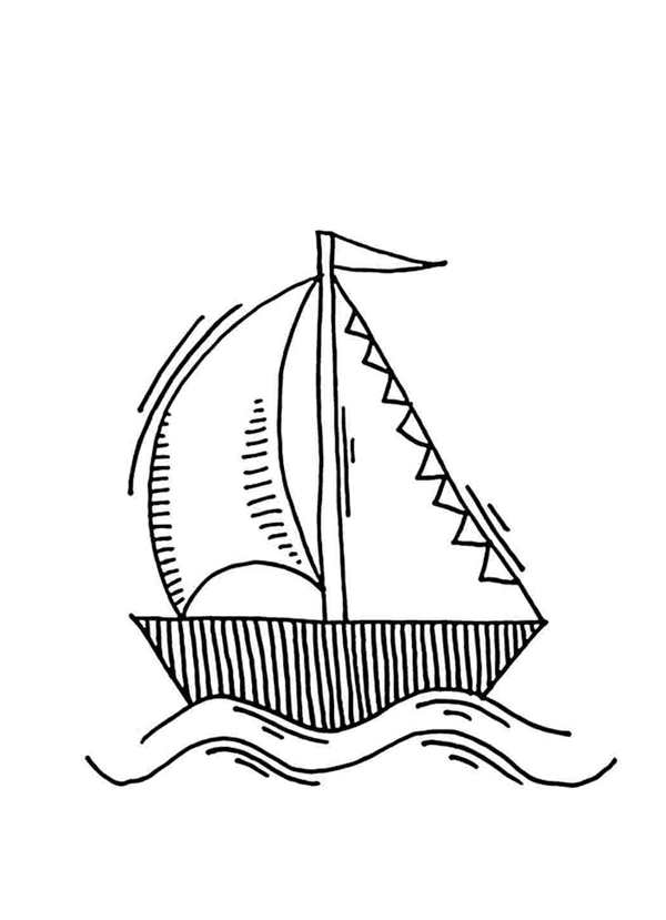 Раскраска Милый кораблик В