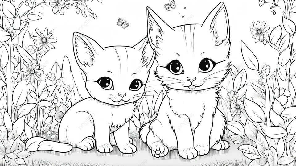 Кошка бабочка раскраска