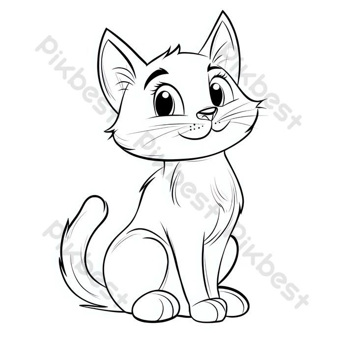 Котенок для раскрашивания