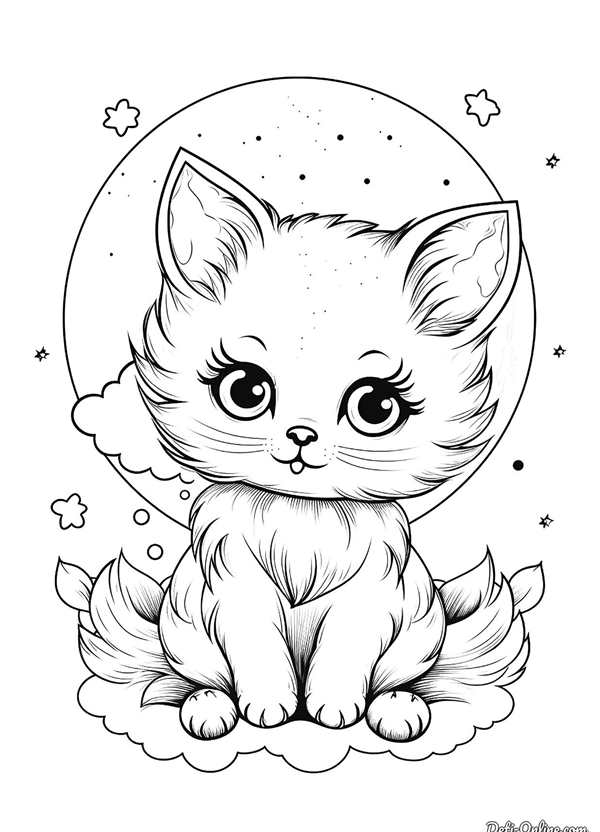 Кошки. Раскраска
