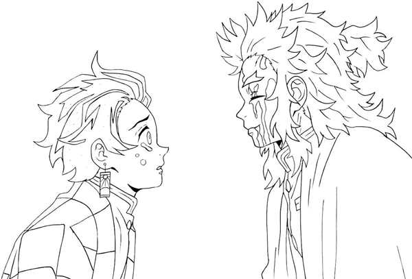 Kyojuro Rengoku раскраска