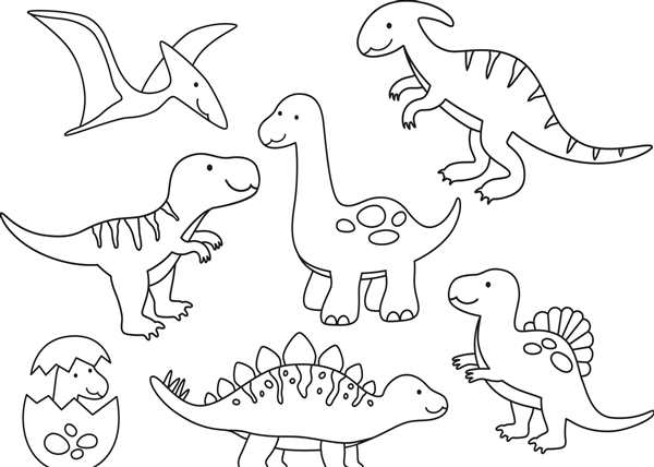 Раскраска Милый малыш Спинозавр BABY DINOSAUR Coloring Page