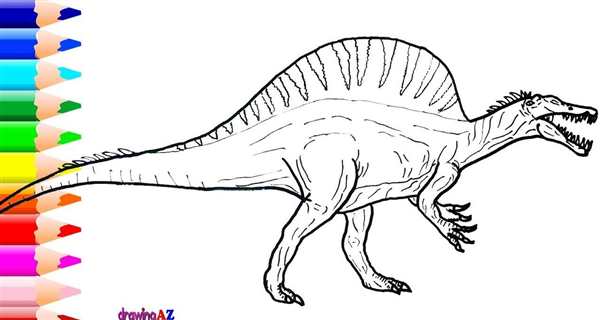 Раскраска Милый малыш Спинозавр BABY DINOSAUR Coloring Page