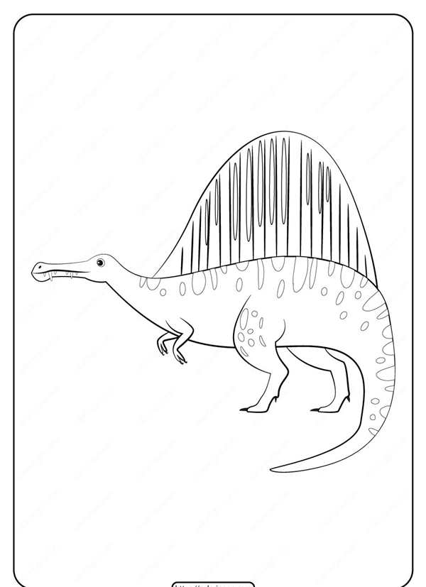 Раскраска Милый малыш Спинозавр BABY DINOSAUR Coloring Page