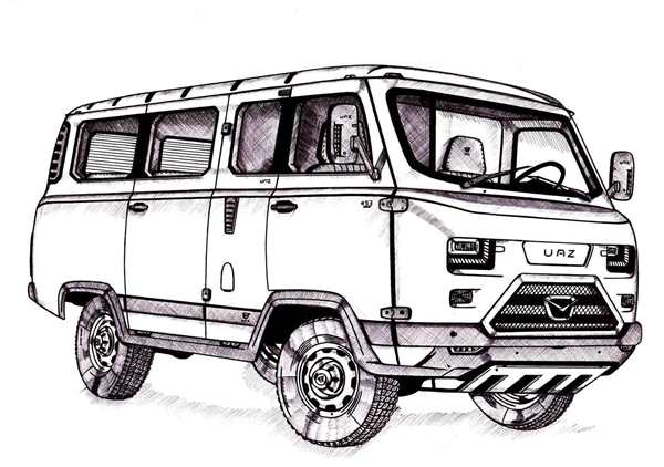 УАЗ 452 рисунок спереди