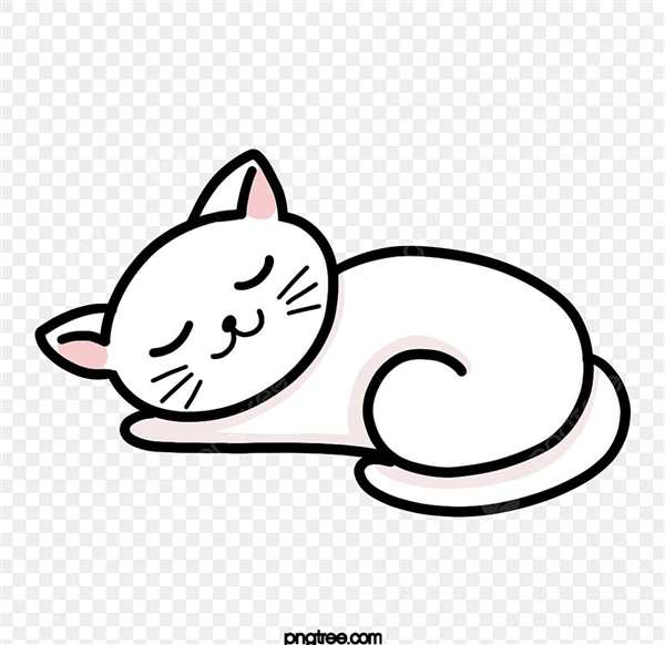 Кошка спит раскраска