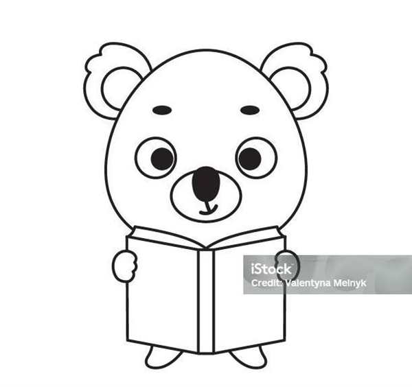 Раскраска Милый ёжик читает книгу